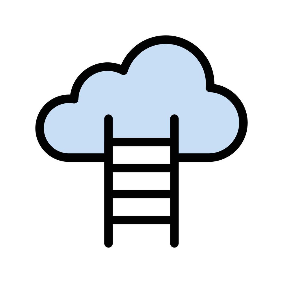 ilustración de vector de escalera de nube en un fondo. símbolos de calidad premium. iconos vectoriales para concepto y diseño gráfico.