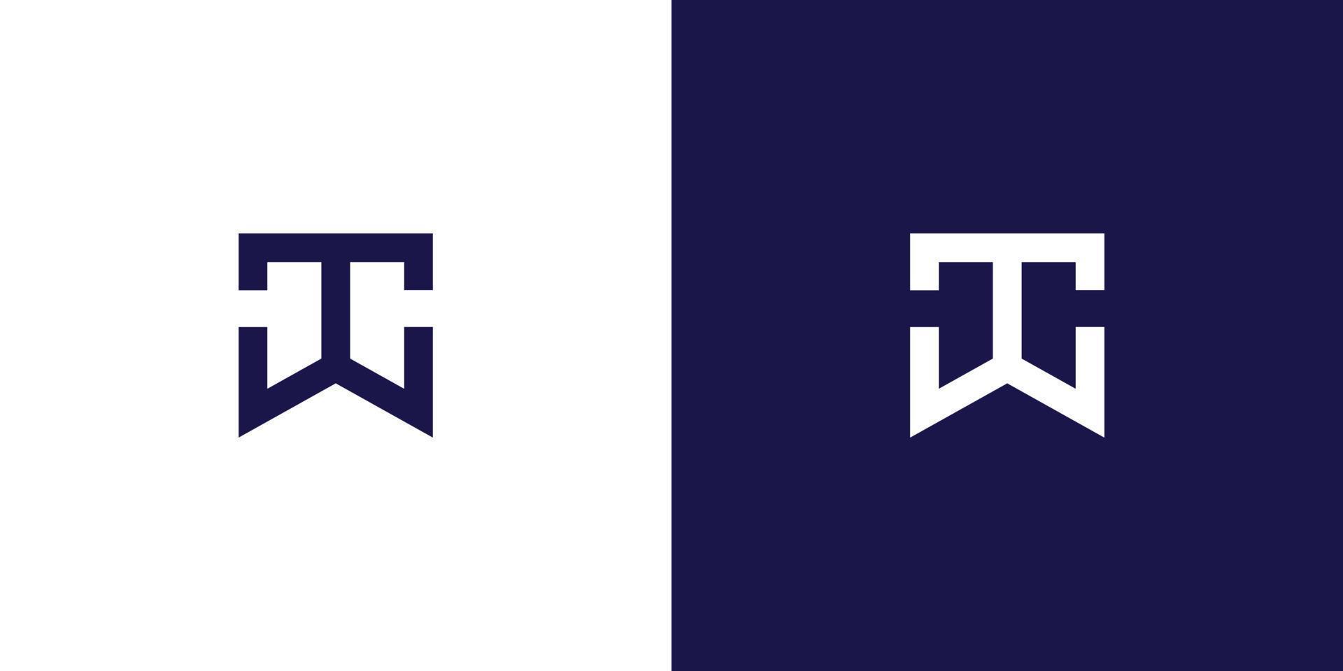 Modern and strong letter TW initials logo design vector