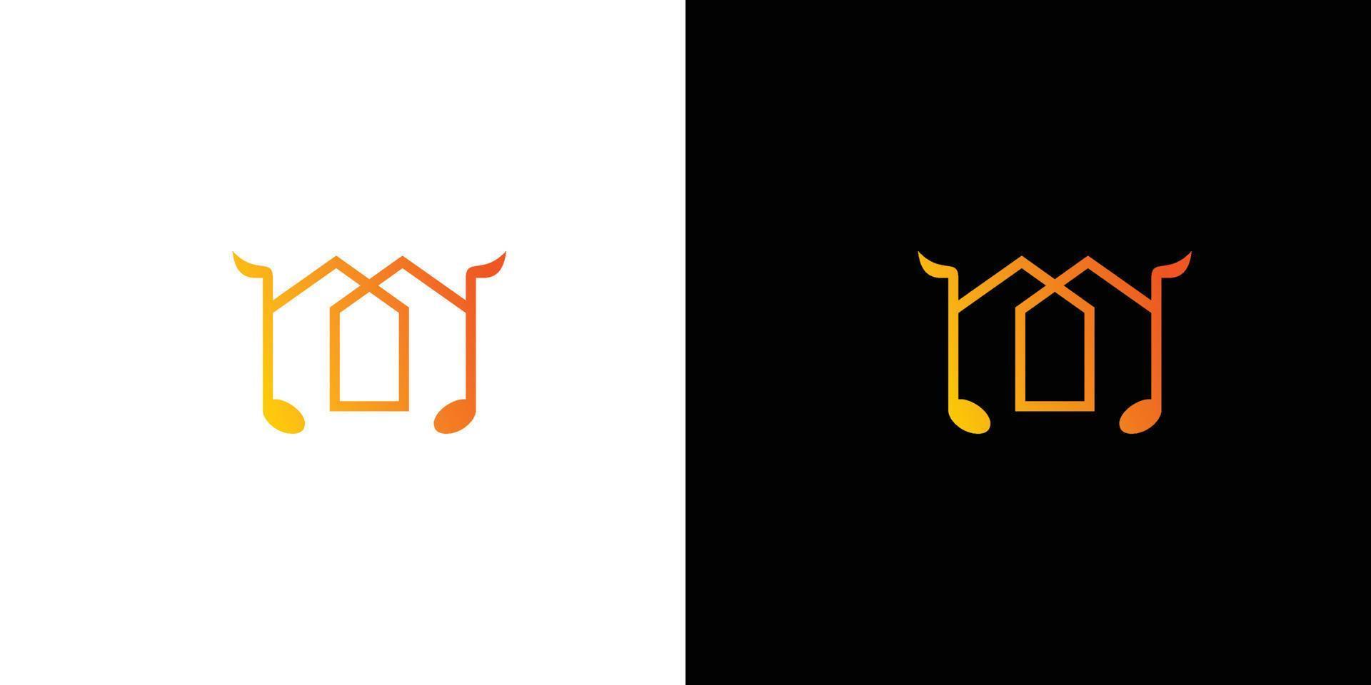 diseño de logotipo de música inicial de letra m simple y moderno 2 vector