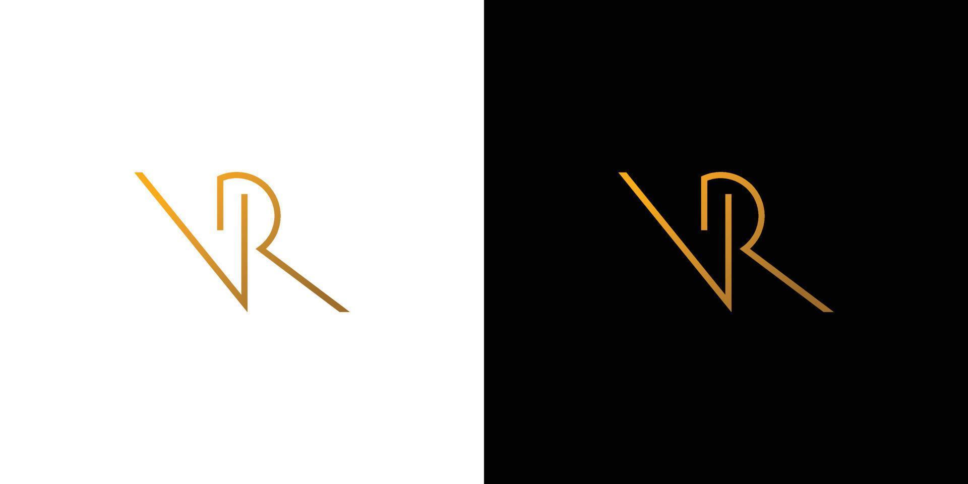 diseño de logotipo de iniciales de letra vr simple y moderno vector