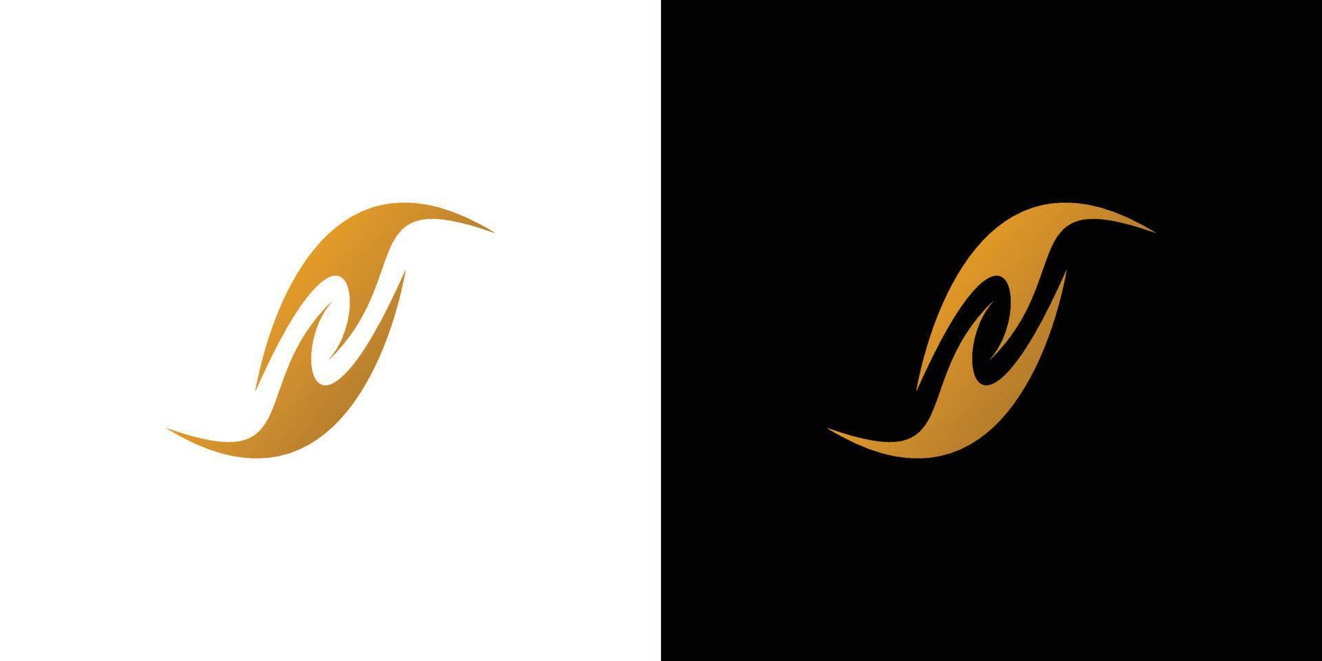 diseño de logotipo sn único y moderno vector