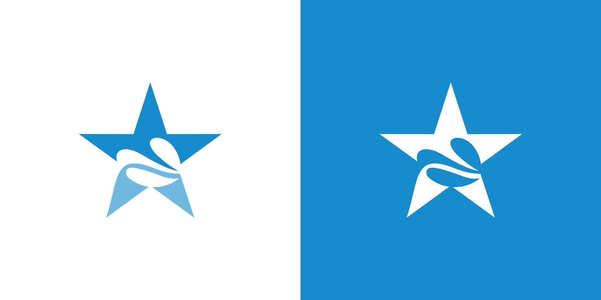 diseño de logotipo de estrella de onda único y moderno 4 vector