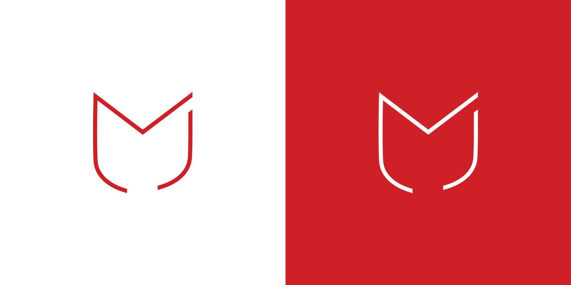 diseño de logotipo de iniciales de letra mj simple y moderno vector