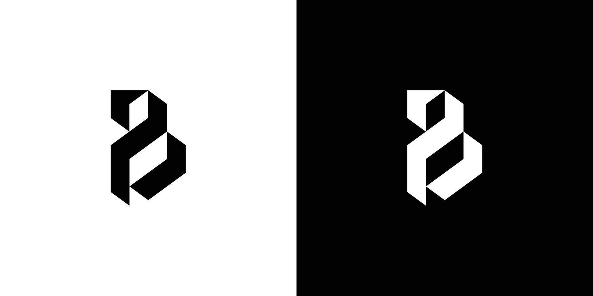 diseño moderno y fuerte del logotipo de las iniciales de la letra b vector