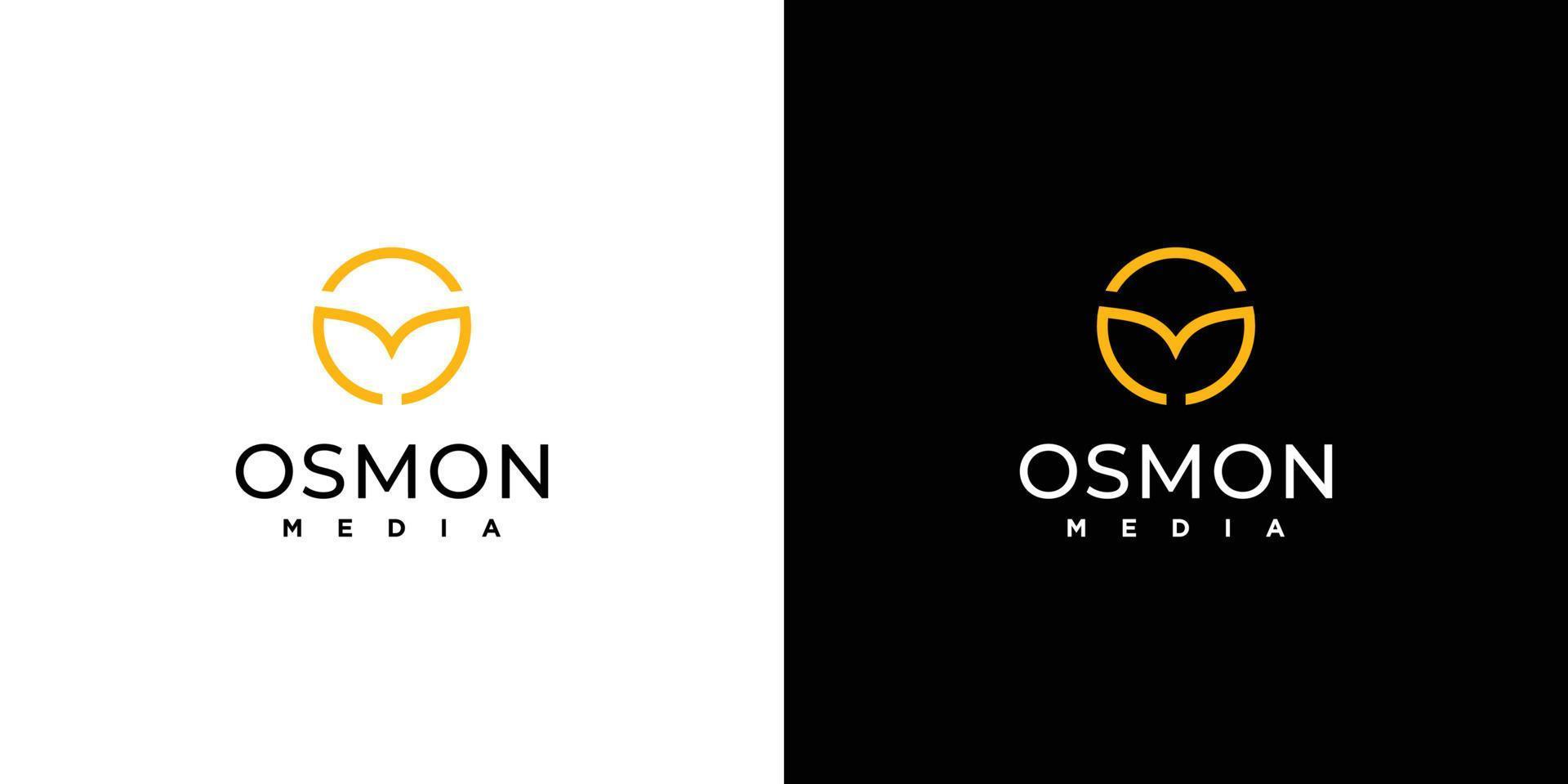 diseño moderno y único del logotipo de las iniciales de la letra om vector