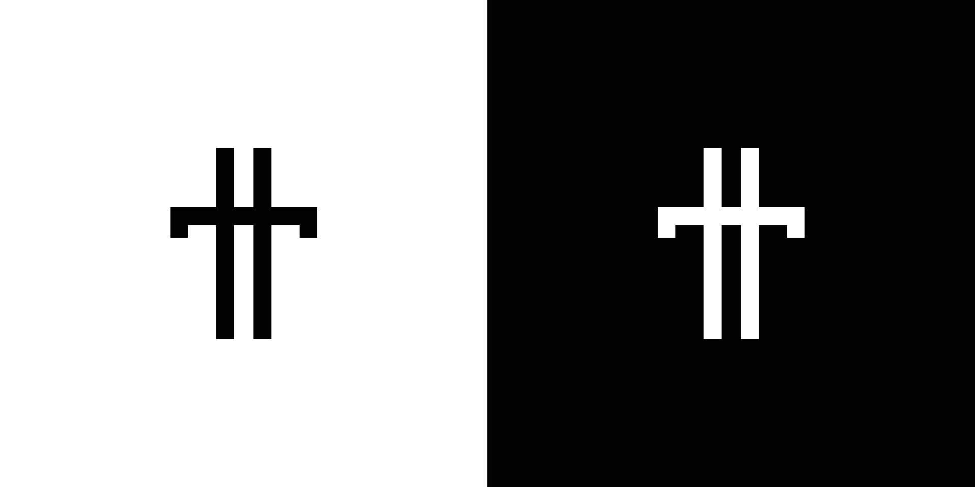 diseño moderno y fuerte del logotipo de las iniciales de la letra th vector