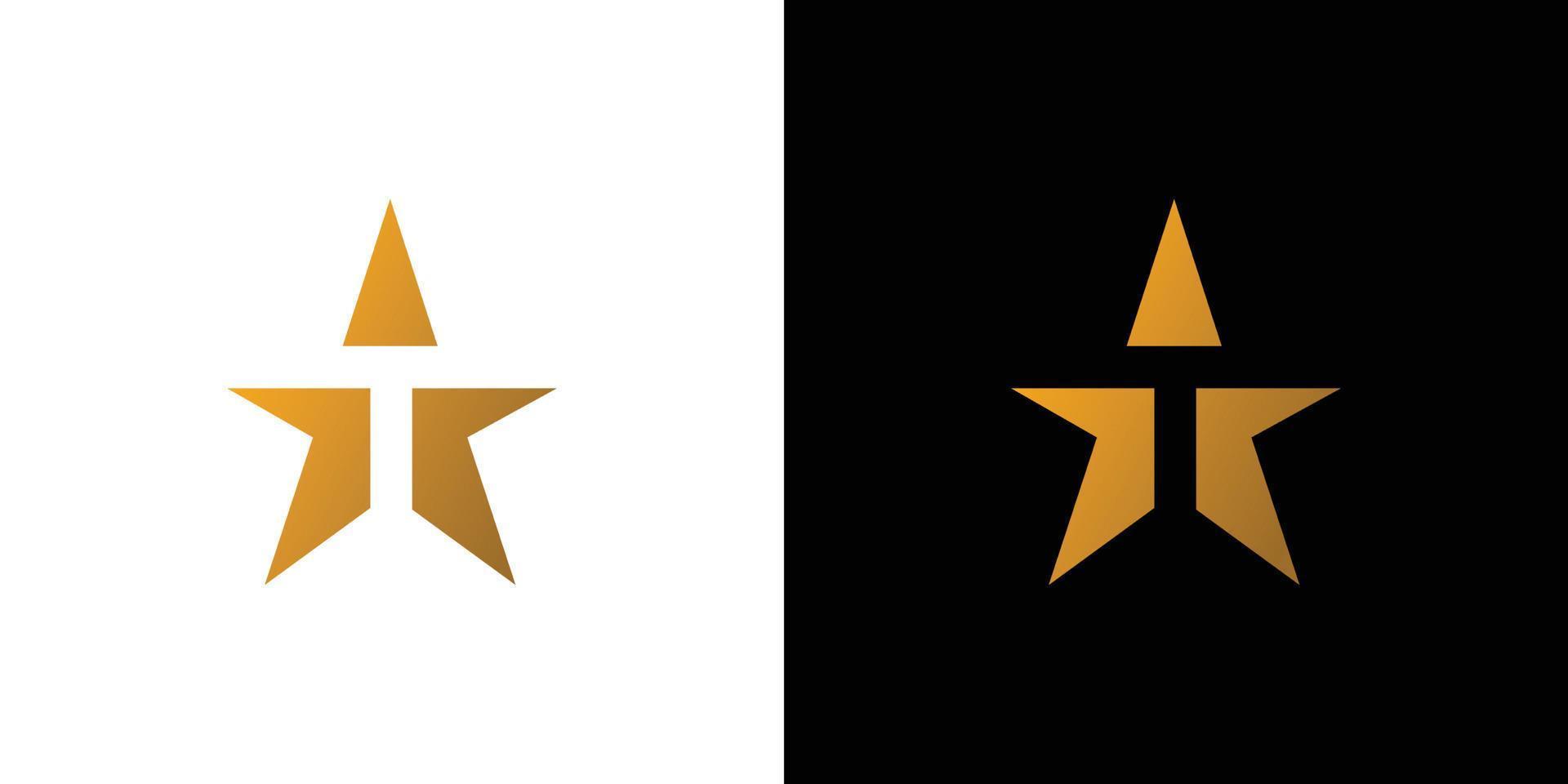 diseño de logotipo de estrella t moderno y profesional vector