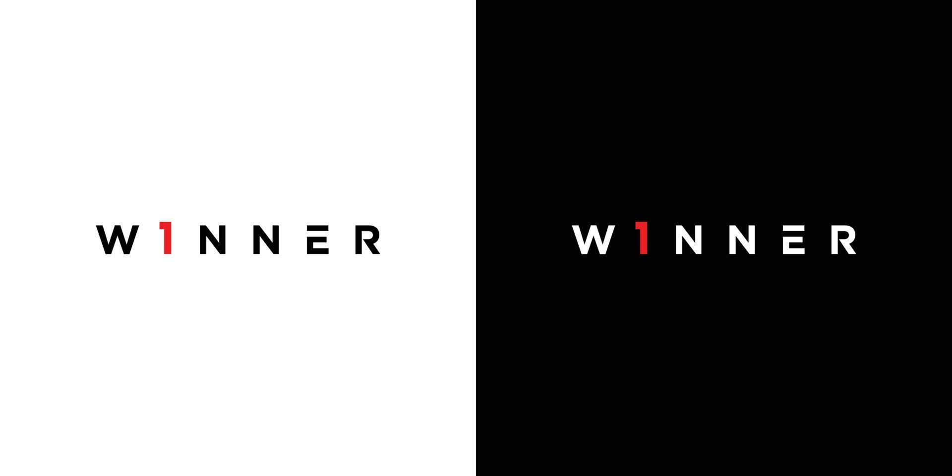 Simple and unique winner logo design vector