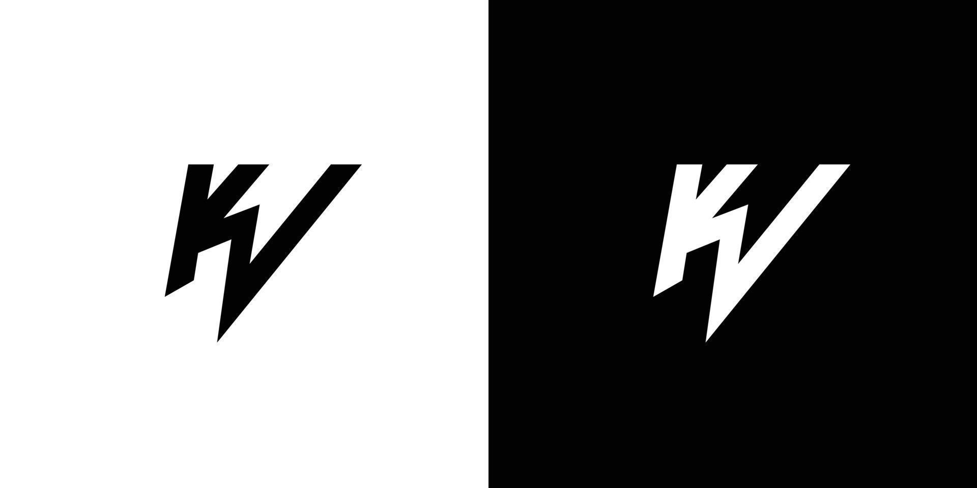 diseño moderno y único del logotipo de las iniciales de la letra kw vector