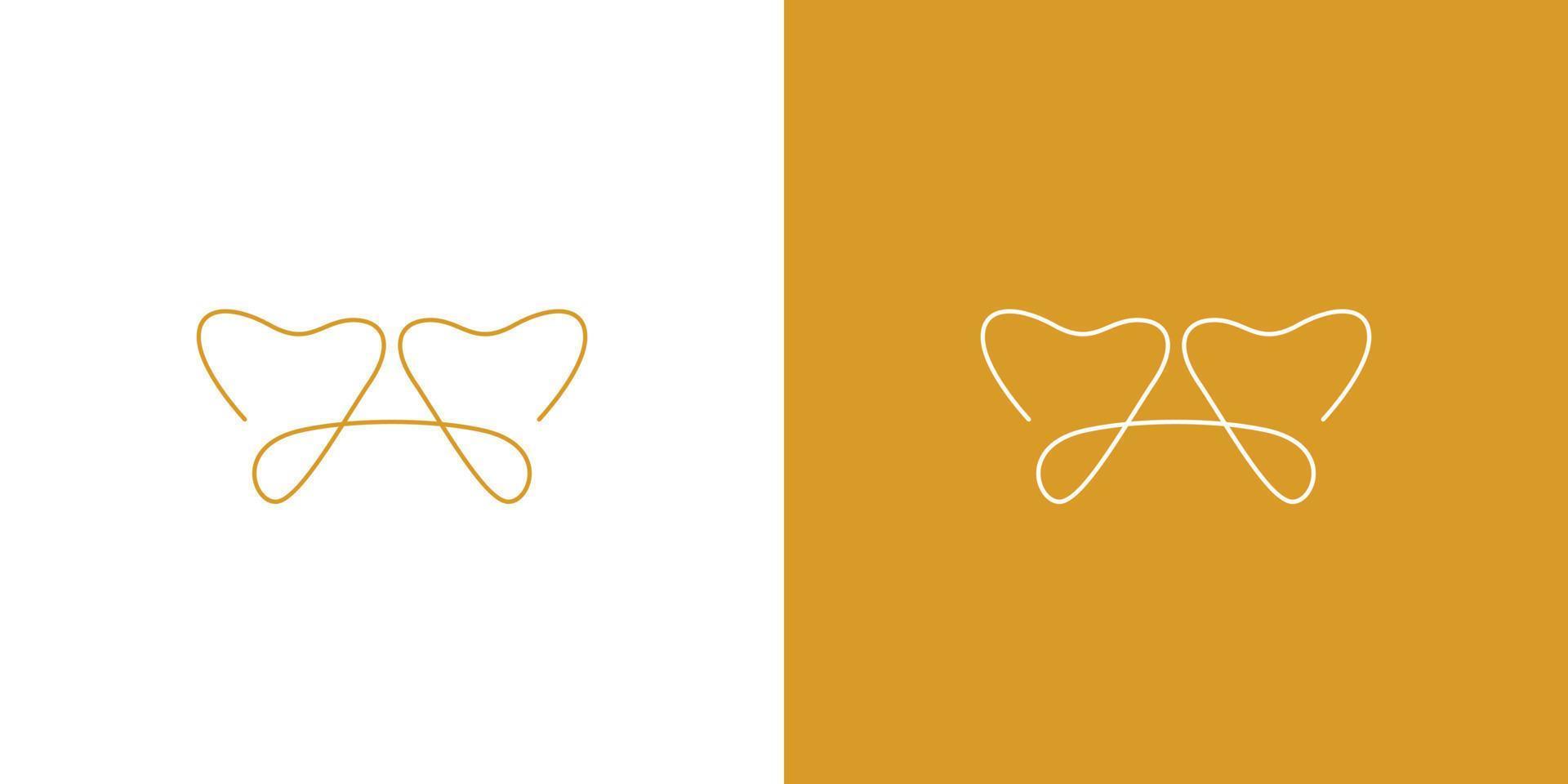Simple and modern letter A initials dentist logo design vector