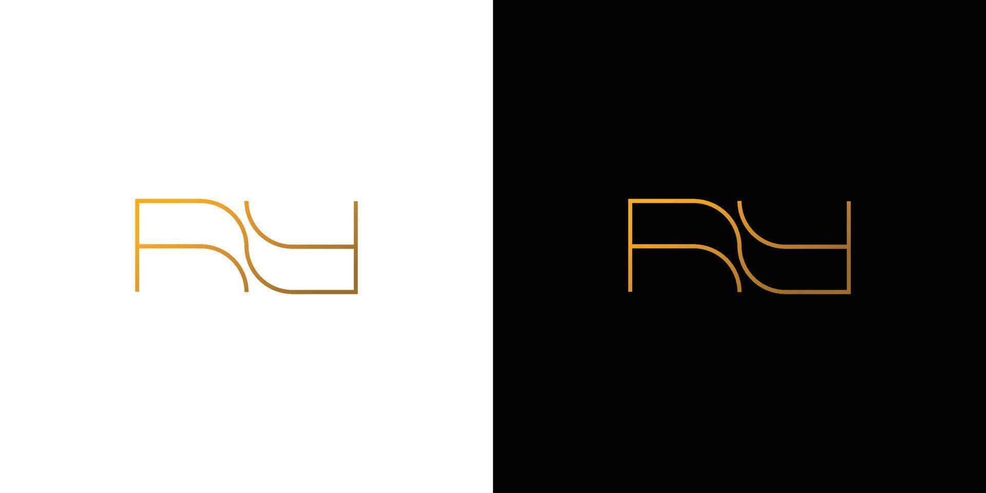 Simple and modern letter RY initials logo design vector