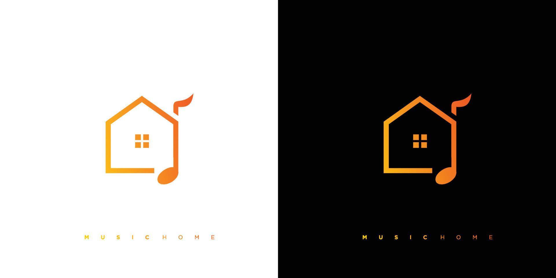 Simple and modern music house logo design vector