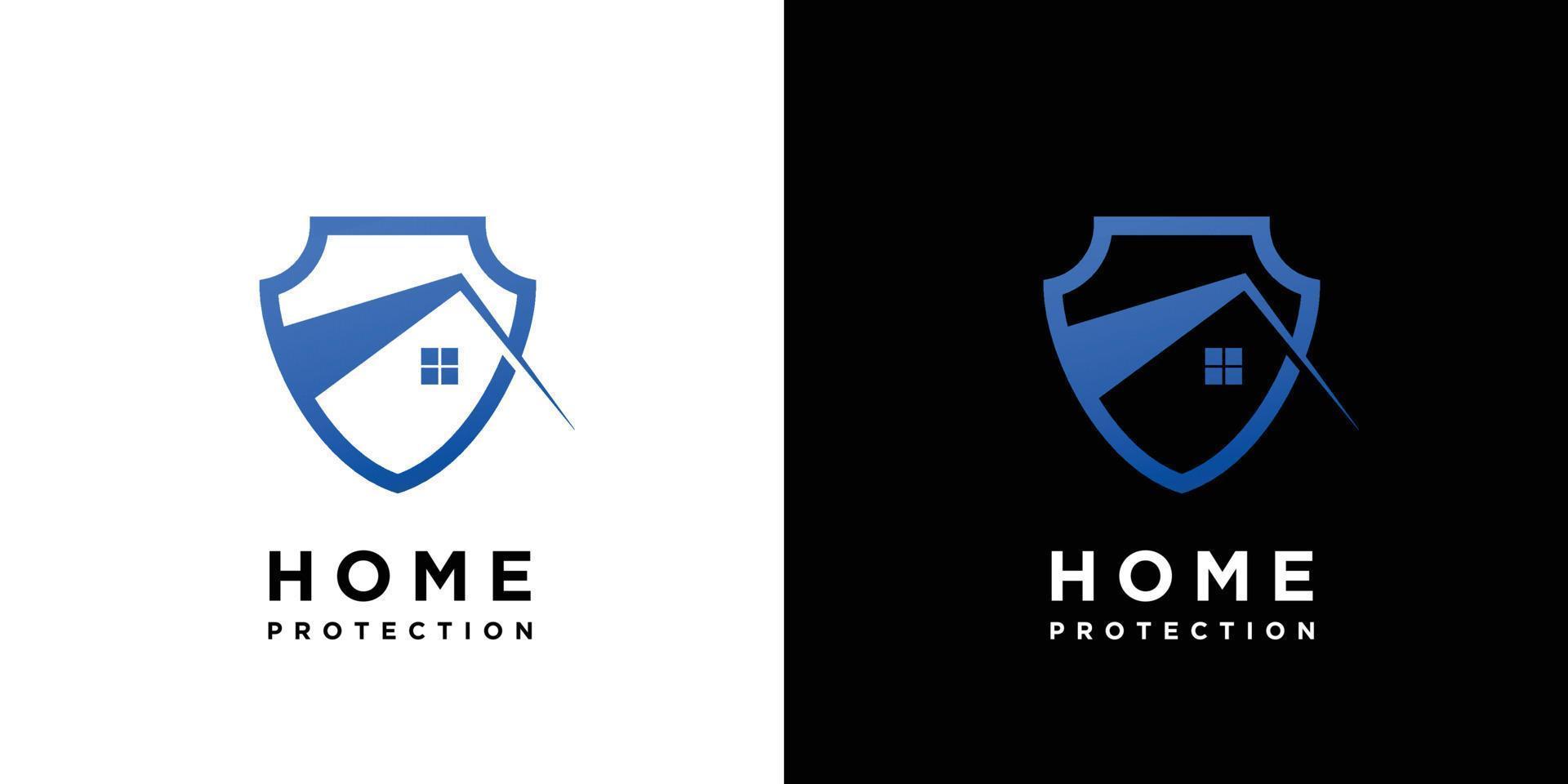 Modern and simple home protection logo design vector