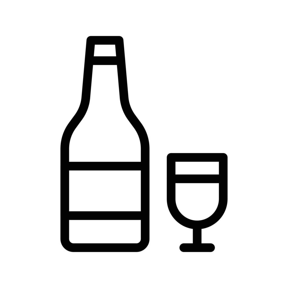 ilustración de vector de botella de vino en un fondo. símbolos de calidad premium. iconos vectoriales para concepto y diseño gráfico.