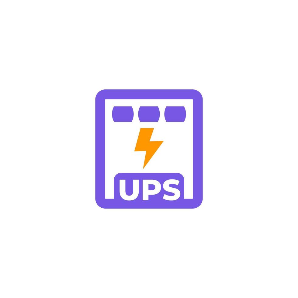 UPS, backup power supply icon, vector
