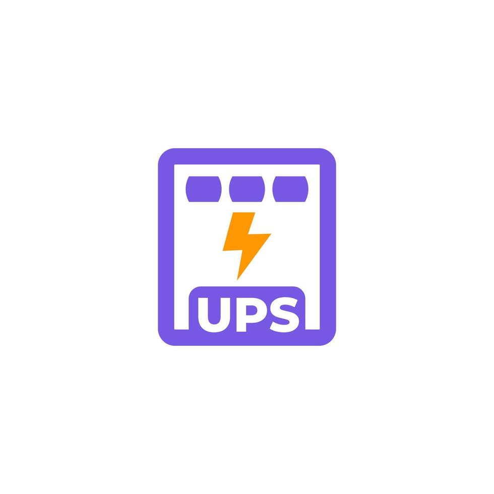 ups, icono de fuente de alimentación de respaldo, vector