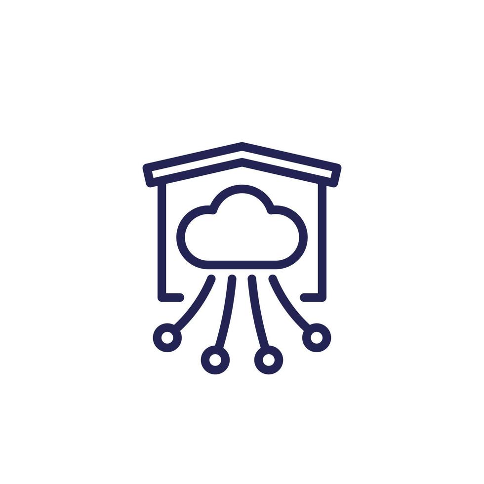 Cloud platform for warehouse line icon vector