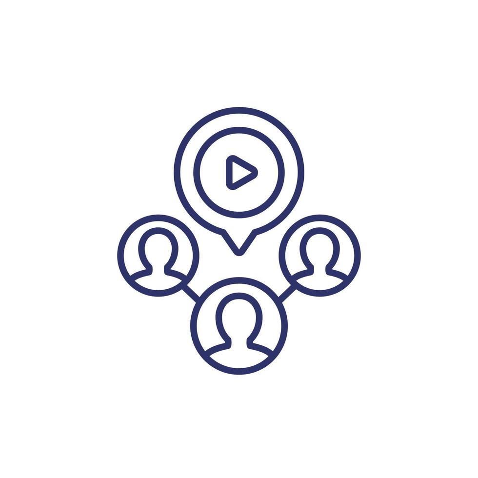 audience or viewers line icon vector