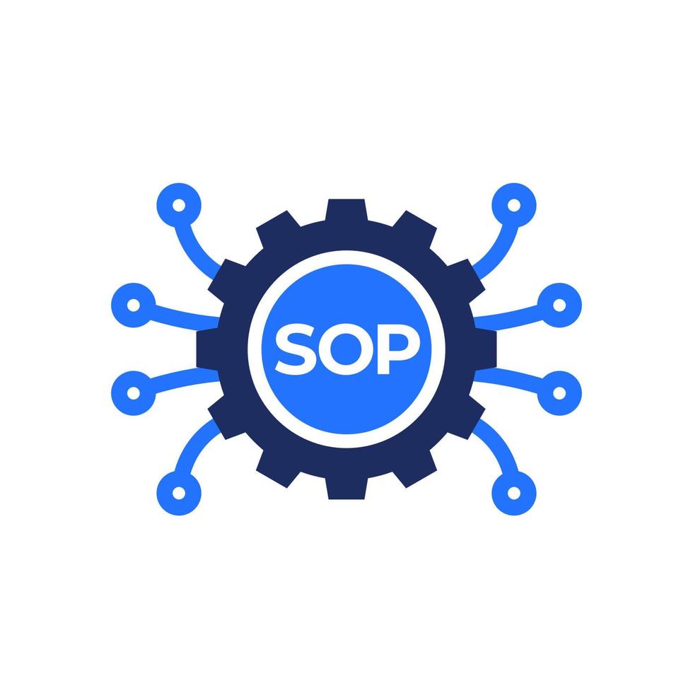 SOP icon with a gear vector