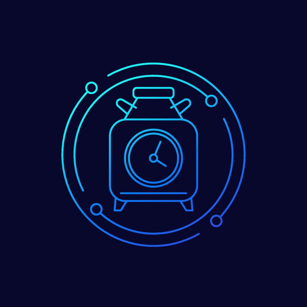 cryobank, time in storage tank line icon vector