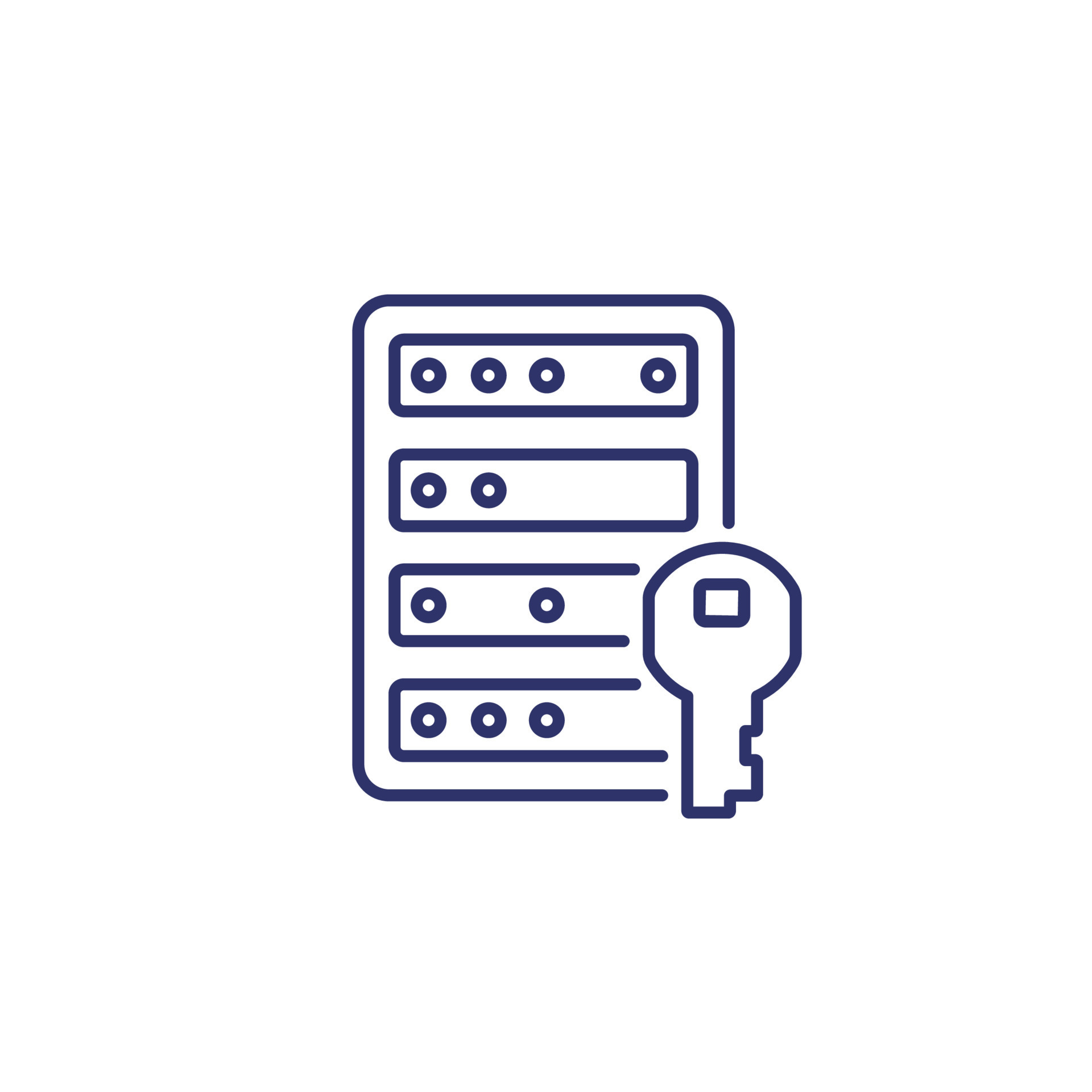 server and a key line icon 15537174 Vector Art at Vecteezy