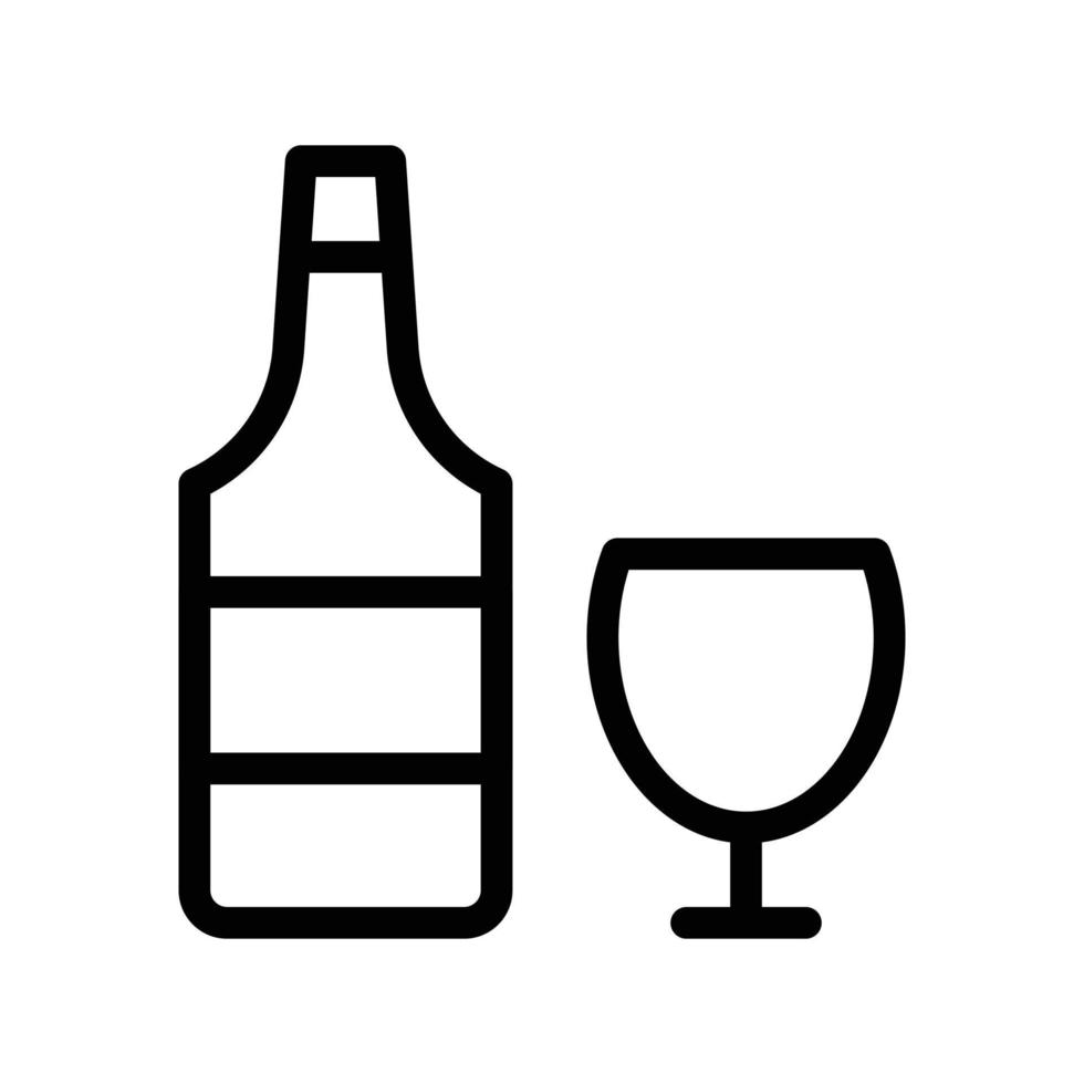 ilustración de vector de botella de vino en un fondo. símbolos de calidad premium. iconos vectoriales para concepto y diseño gráfico.