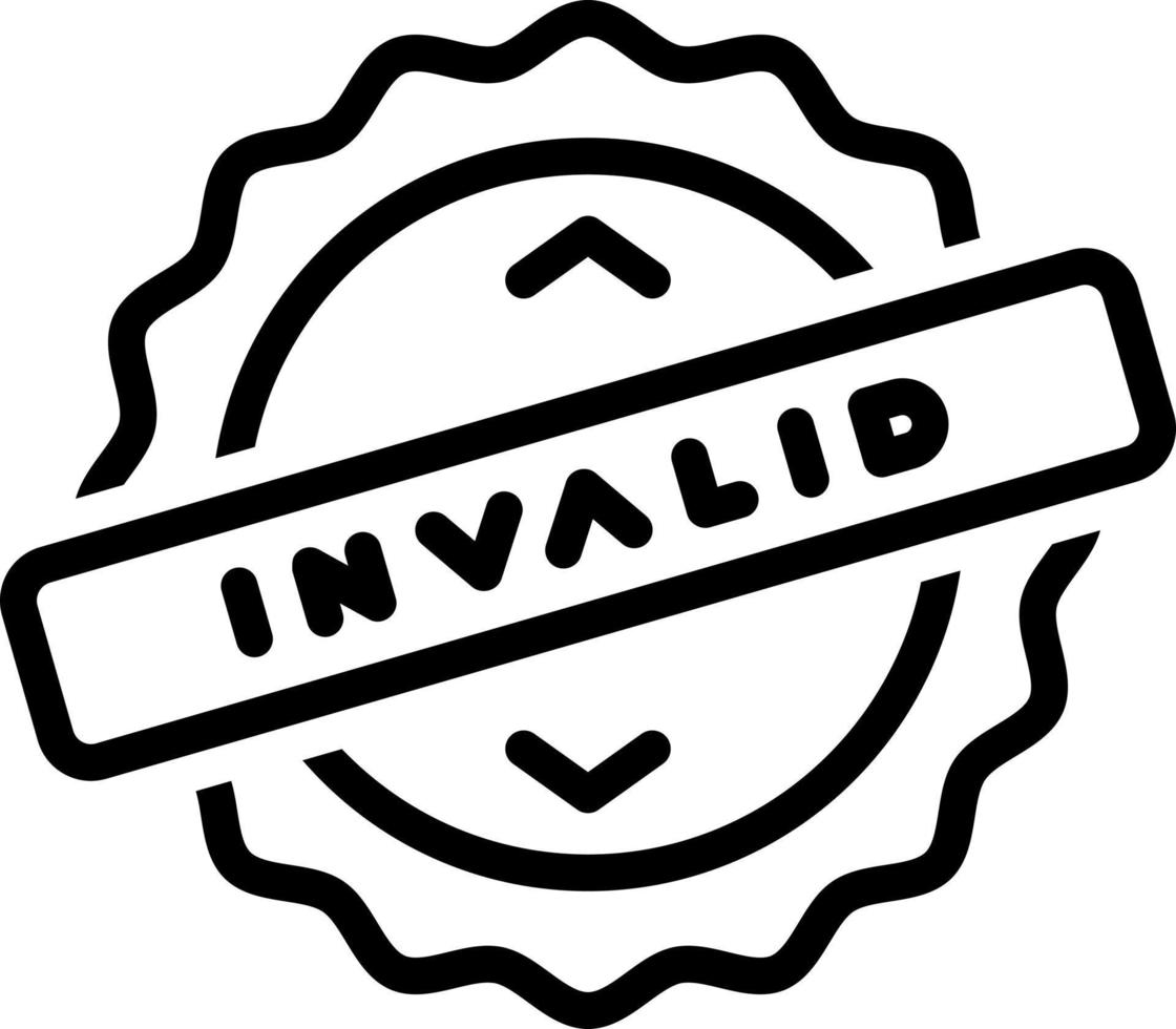 line icon for invalid vector