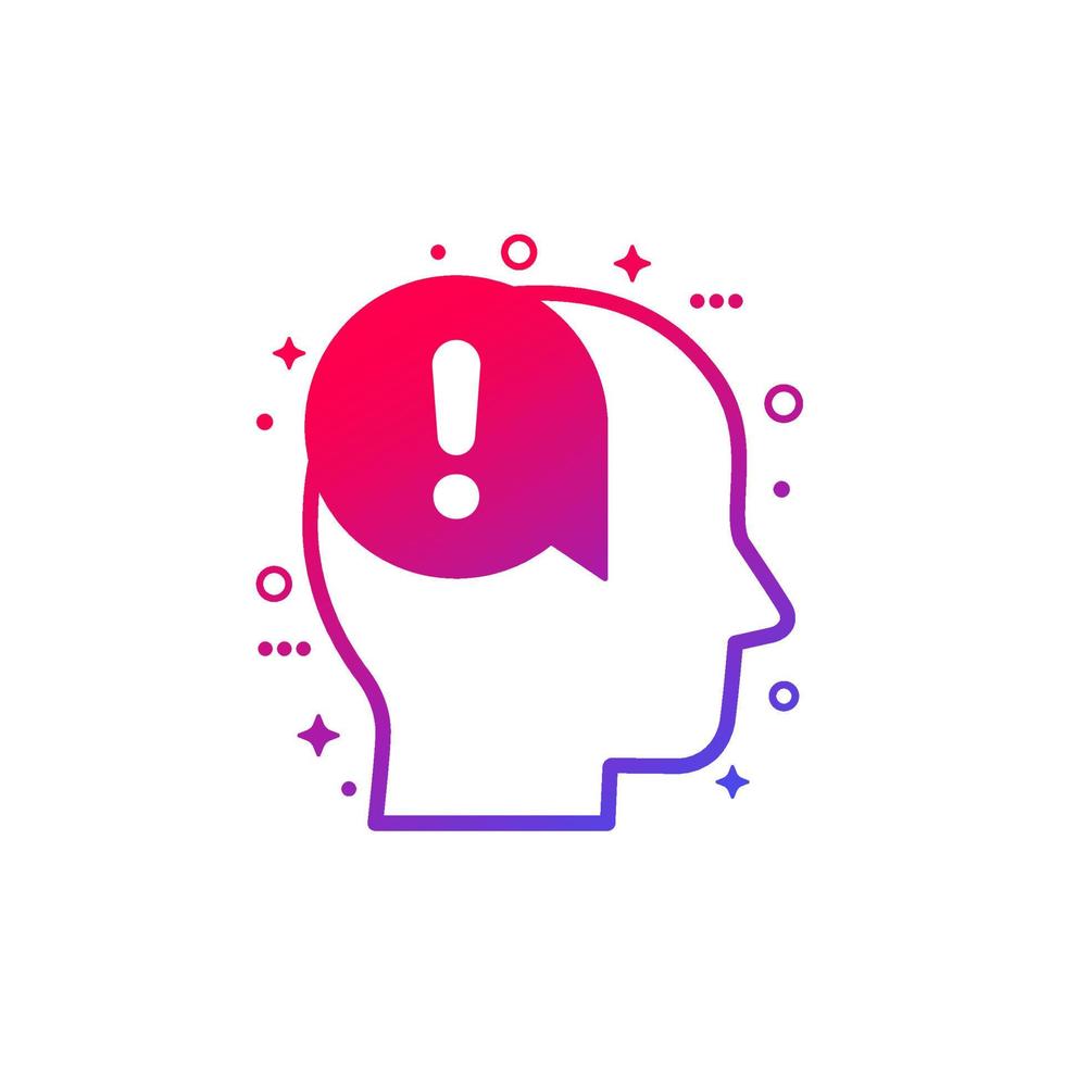 mental disorder, psychological problem icon vector