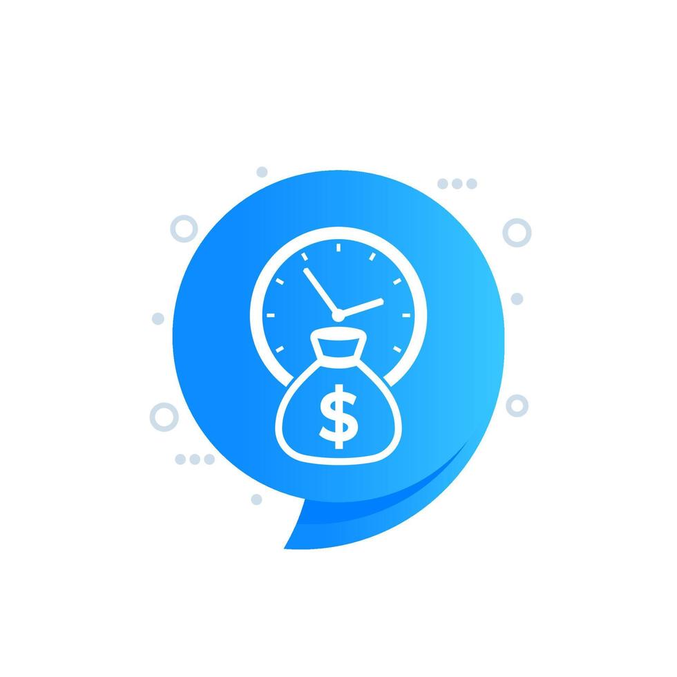 deposit period, time icon with money bag vector