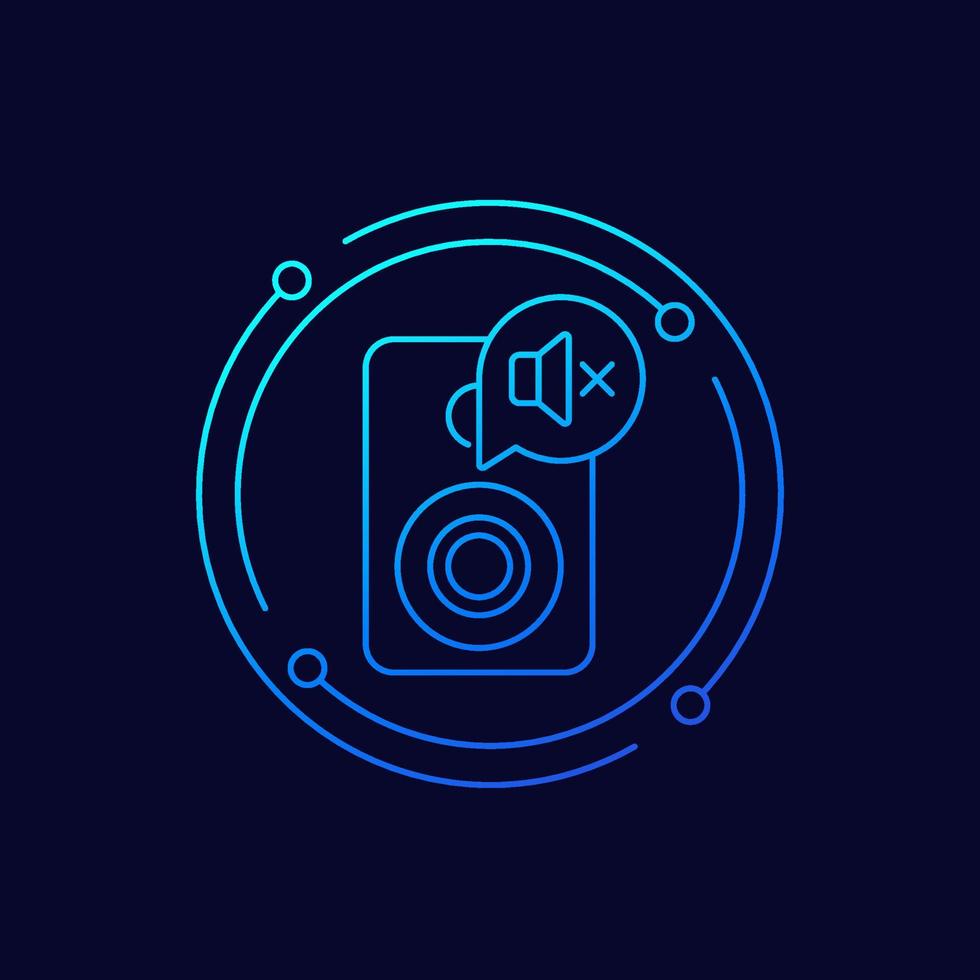 audio speaker, sound off line vector icon