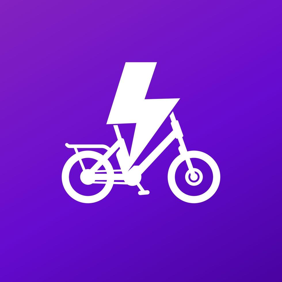 Electric bike, electro bicycle or ebike icon vector