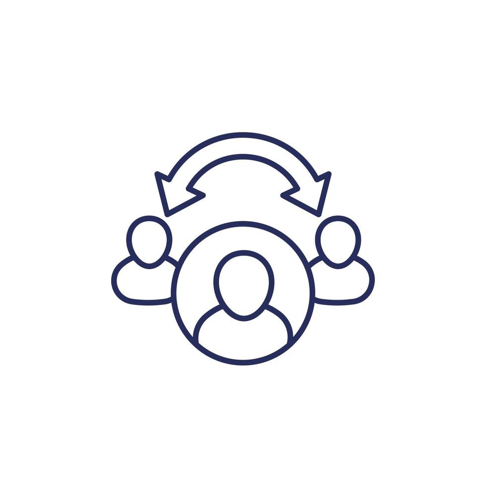 broker, middleman line icon on white vector