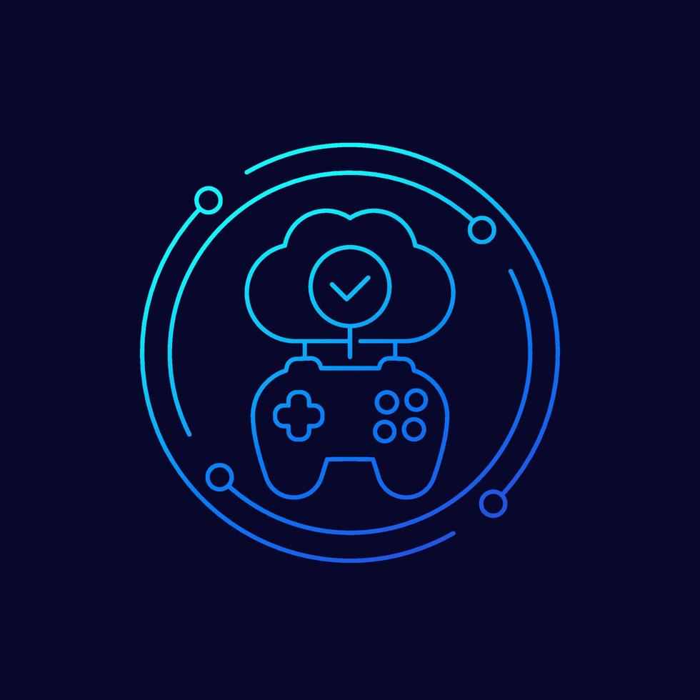 Cloud gaming line vector icon