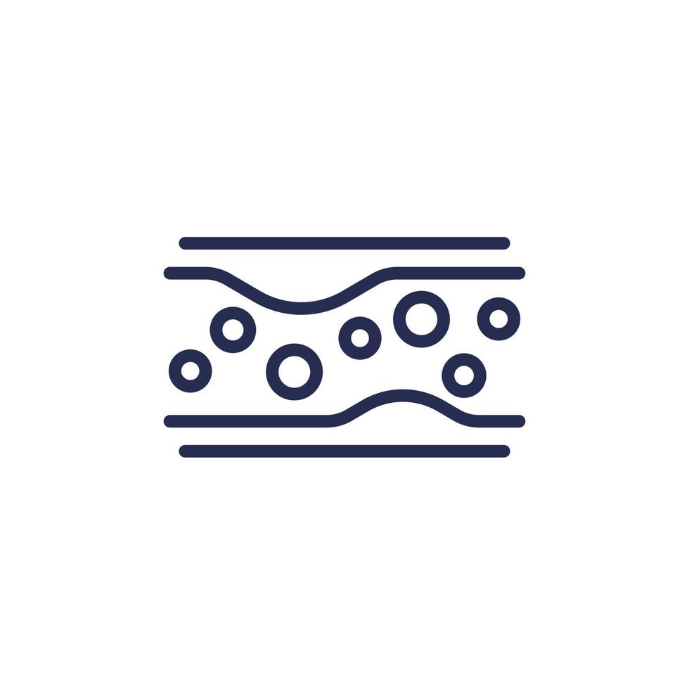 cholesterol in blood, artery line icon vector