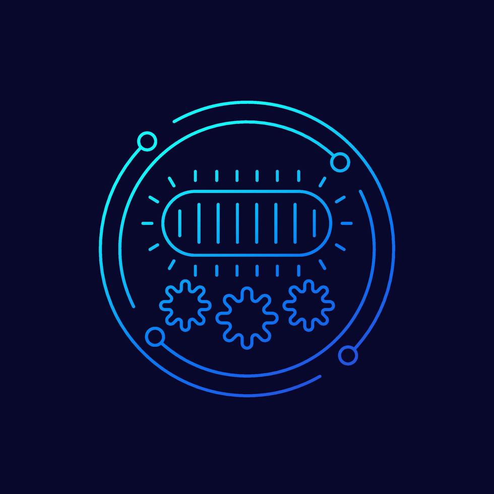 UV lamp line icon, vector