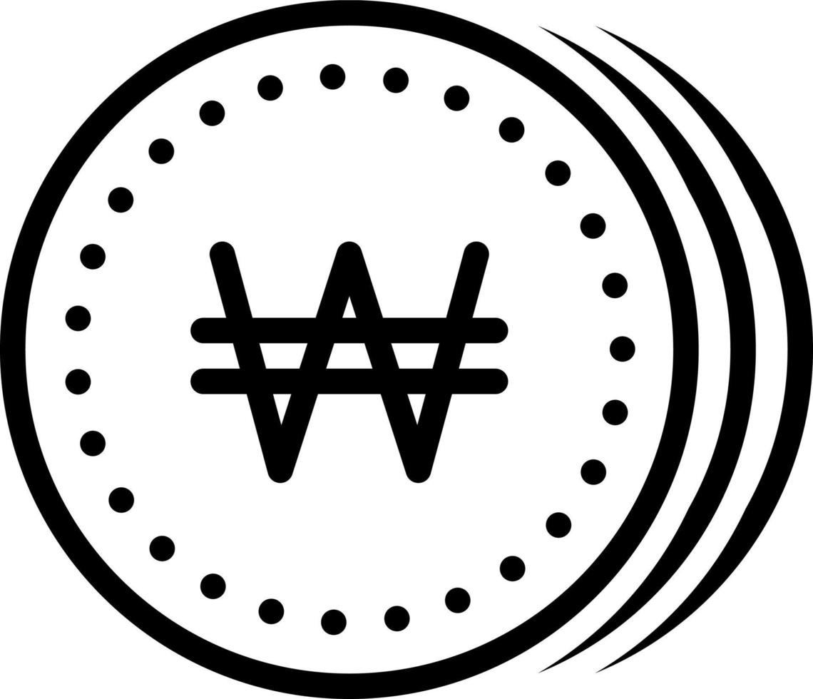 line icon for won vector