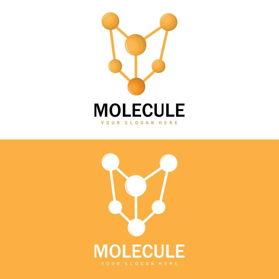 logotipo de neurona, diseño de logotipo de molécula, vector e ilustración de plantilla