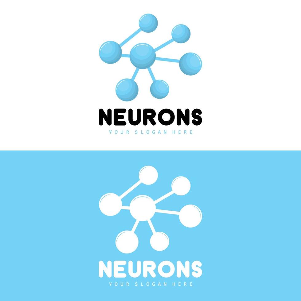 logotipo de neurona, diseño de logotipo de molécula, vector e ilustración de plantilla