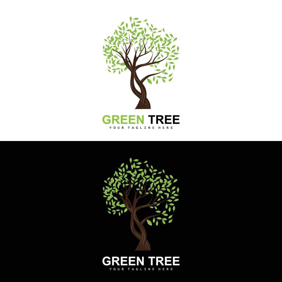 Tree Logo, Green Trees And Wood Design, Forest Illustration, Trees Kids Games vector