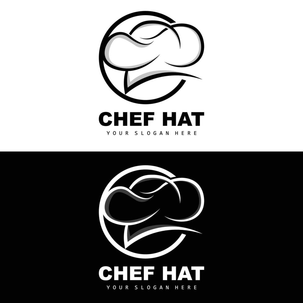 logotipo de sombrero de chef, vector de chef de restaurante, diseño para restaurante, catering, charcutería, panadería