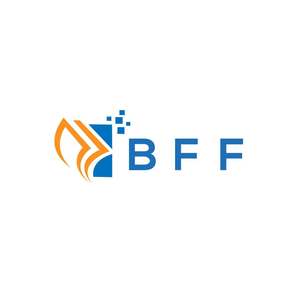 BFF credit repair accounting logo design on white background. BFF creative initials Growth graph letter logo concept. BFF business finance logo design. vector