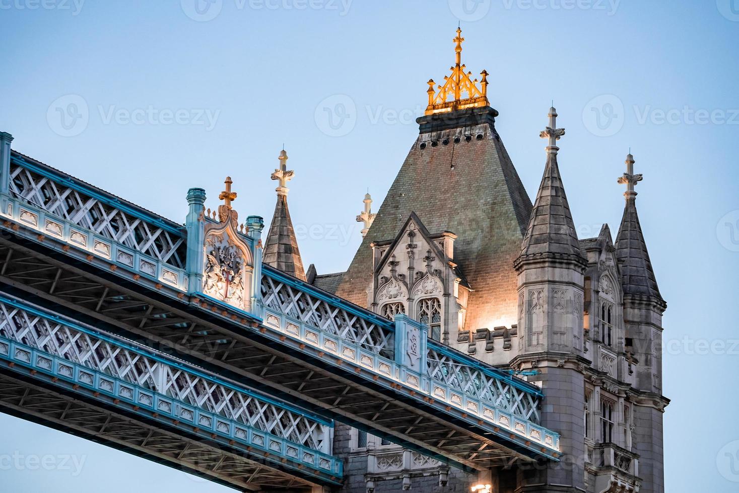 Iconic Tower Bridge connecting Londong with Southwark on the Thames River photo