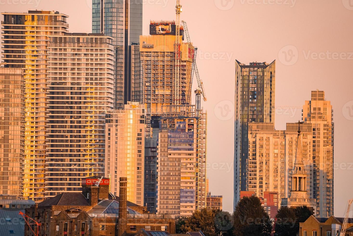 Close up view of the skyscrapers in London, UK. photo