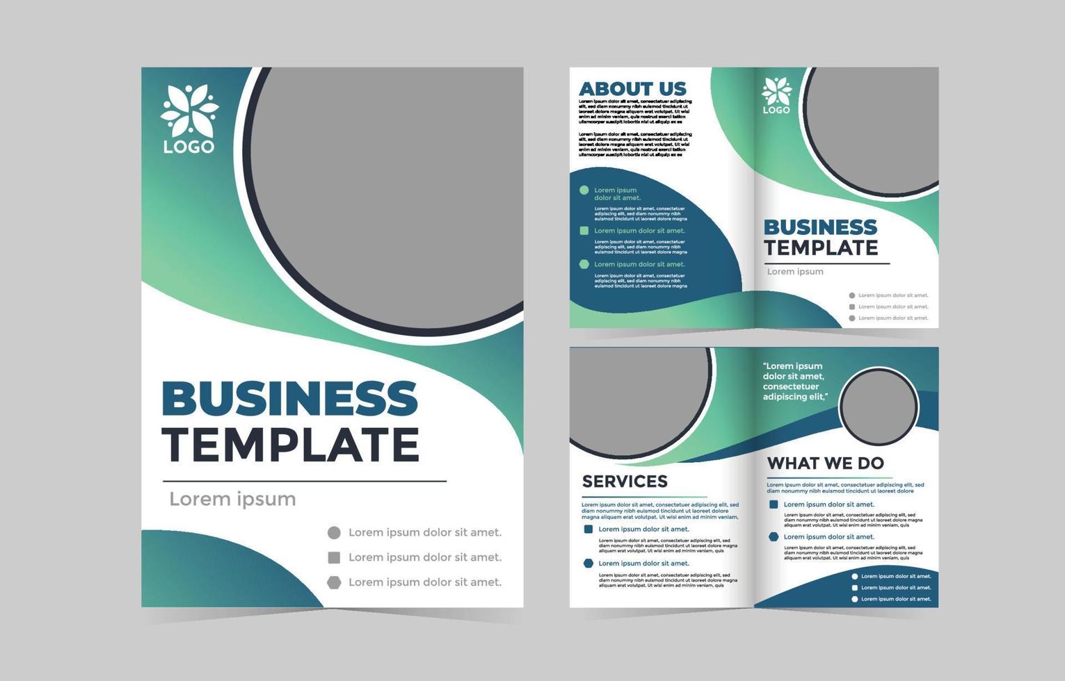 Blue Green Business Brochure Template vector