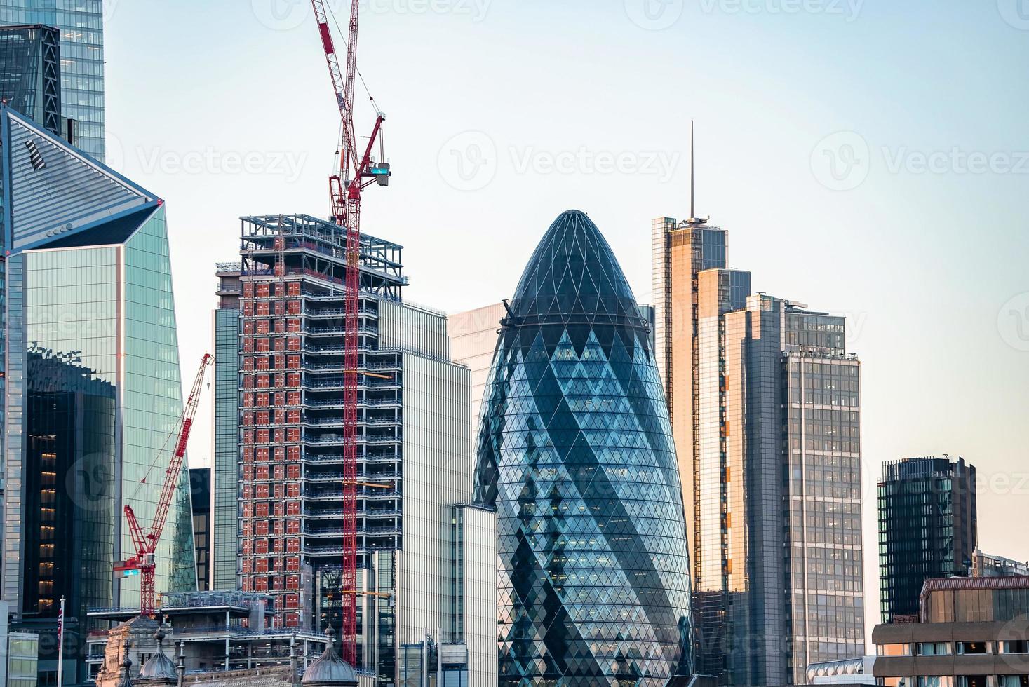 This panoramic view of the City Square Mile financial district of London. photo