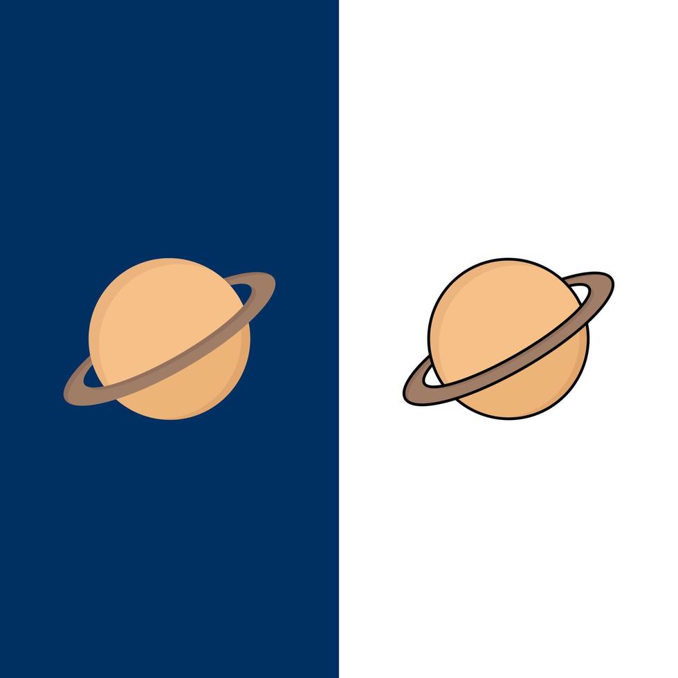 planet space moon flag mars Flat Color Icon Vector