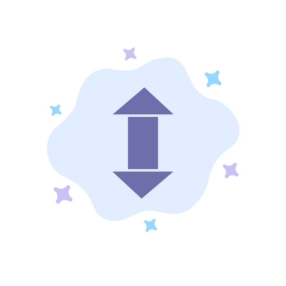Arrow Arrows Up Down Blue Icon on Abstract Cloud Background vector