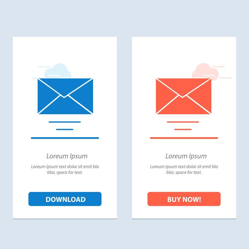 Mail Email Text  Blue and Red Download and Buy Now web Widget Card Template vector