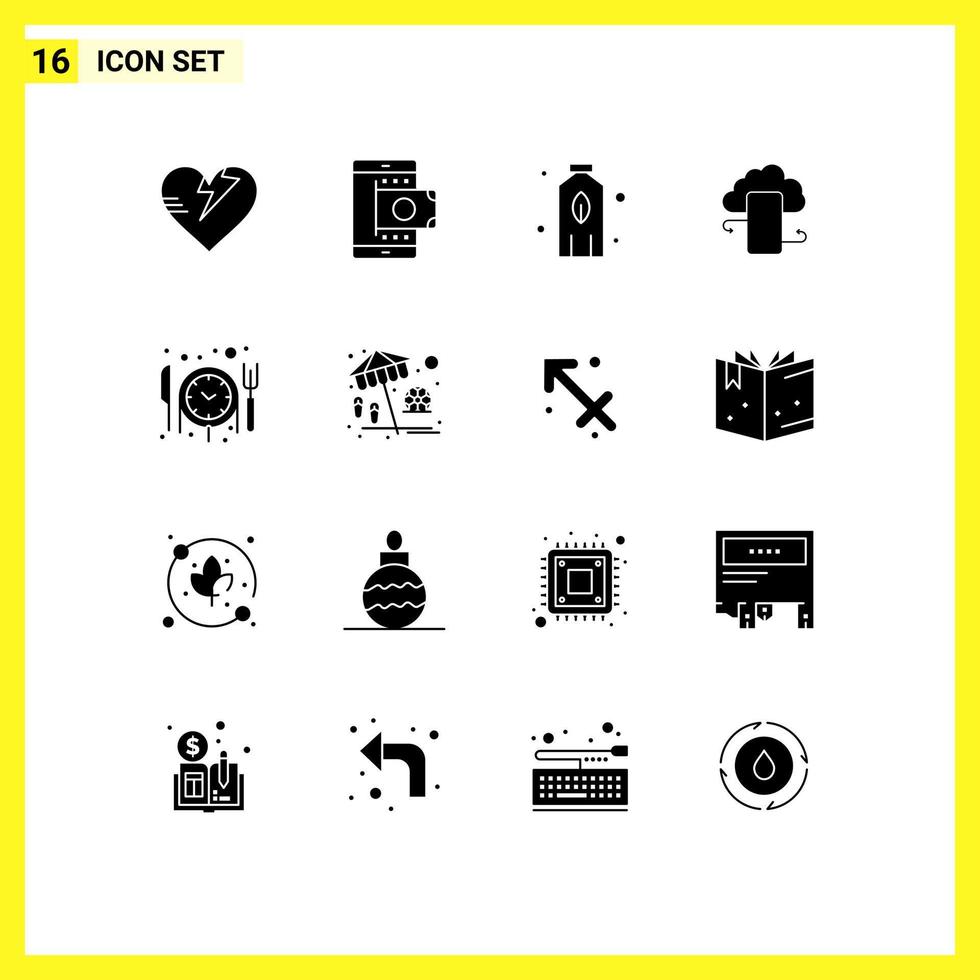 16 Creative Icons Modern Signs and Symbols of safety information bottle clouds business Editable Vector Design Elements