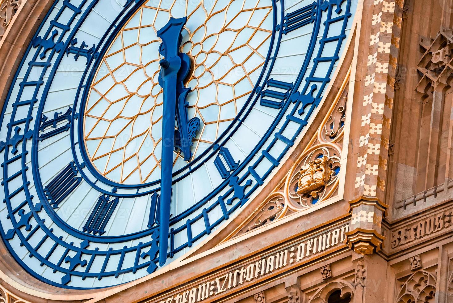 Close up view of the Big Ben clock tower and Westminster in London. photo